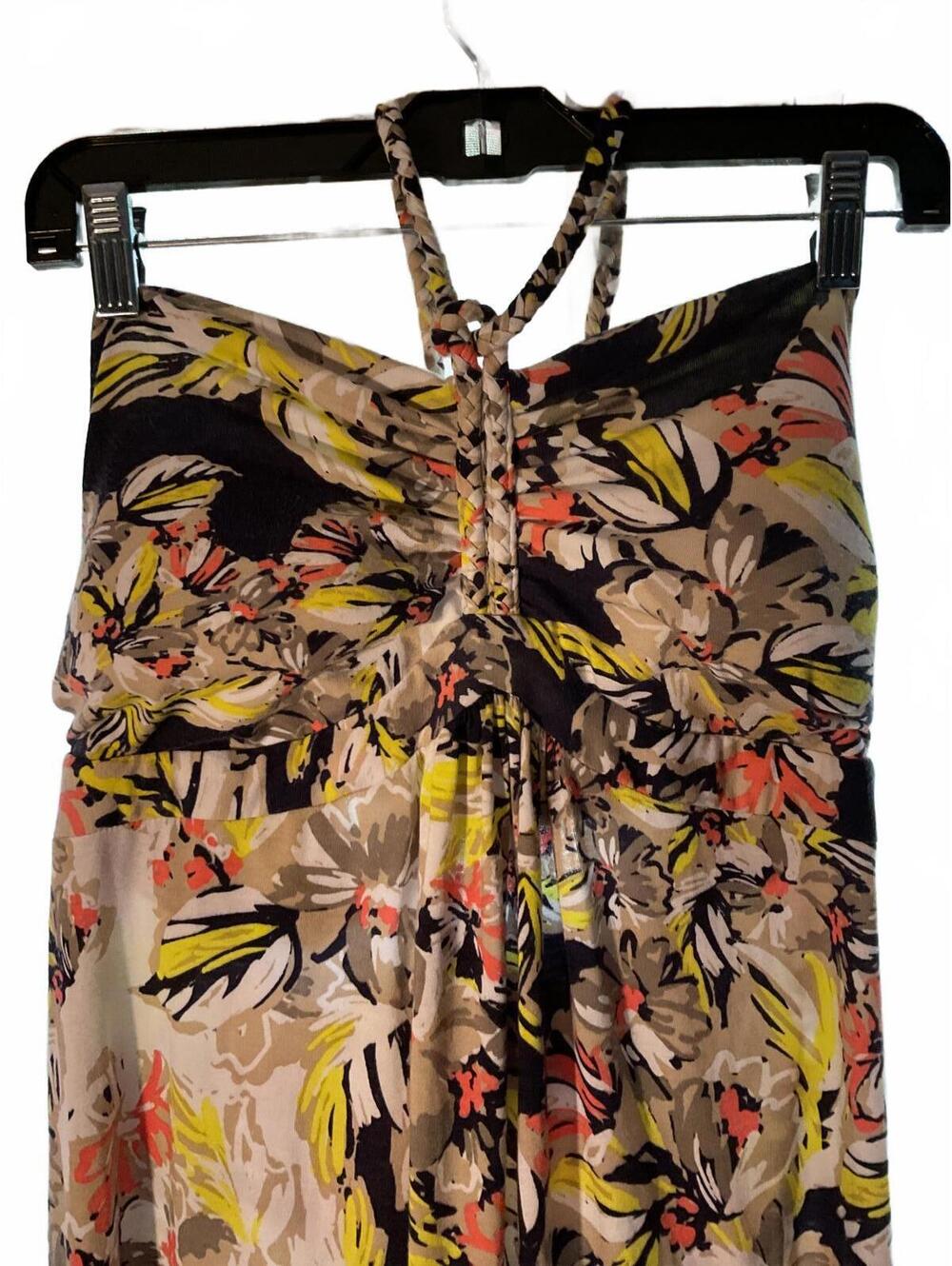 Love Fire Halter Floral Tropical Vacation Summer Maxi Dress Size Large - Picture 5 of 10